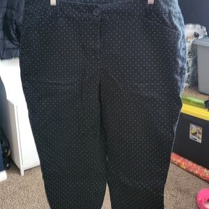 Lane Bryant Black and White Polka Dot Capris